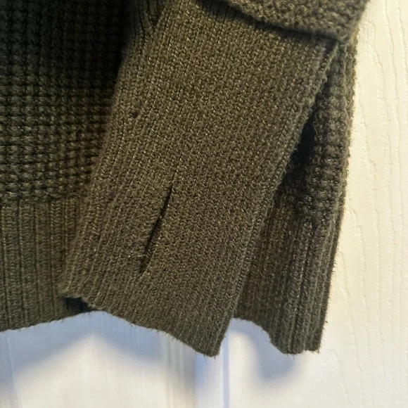 Market & Spruce Deep Olive Green Cowl Neck Sweater - Picture 3 of 9